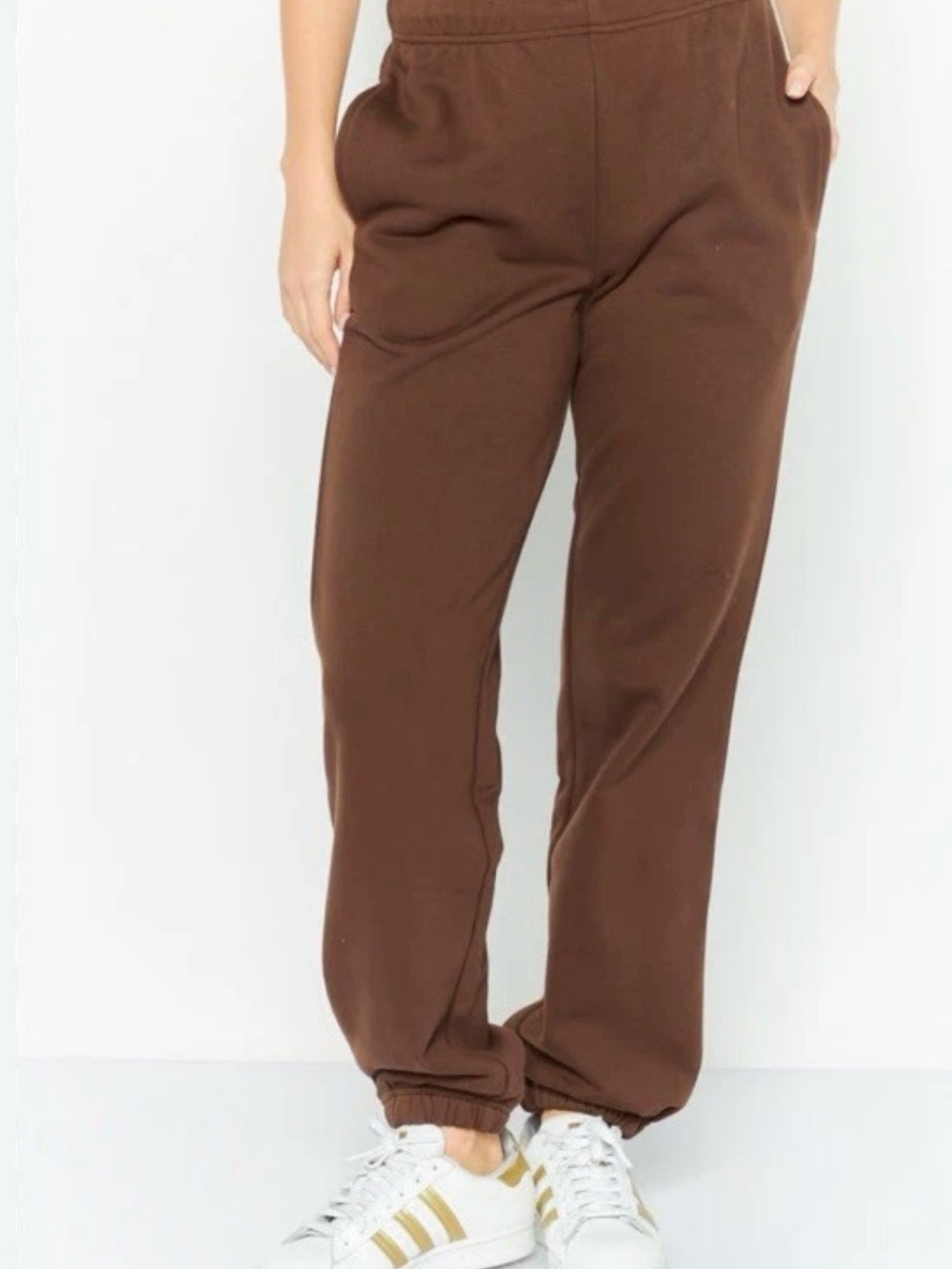 Nia Everyday Brown High-Waist Jogger Pants NWT